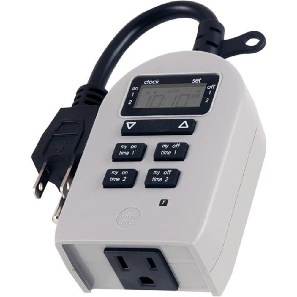 Plug-in Timer, 2 ON/Off Options, Weather-Resistant,  1 Pack, Single Outlet